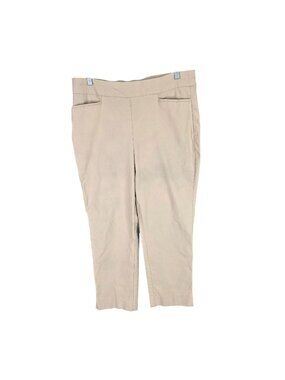Womens Chicos Tan Slim Leg Pull On Pants Rayon Blend Comfort Stretch Size 2